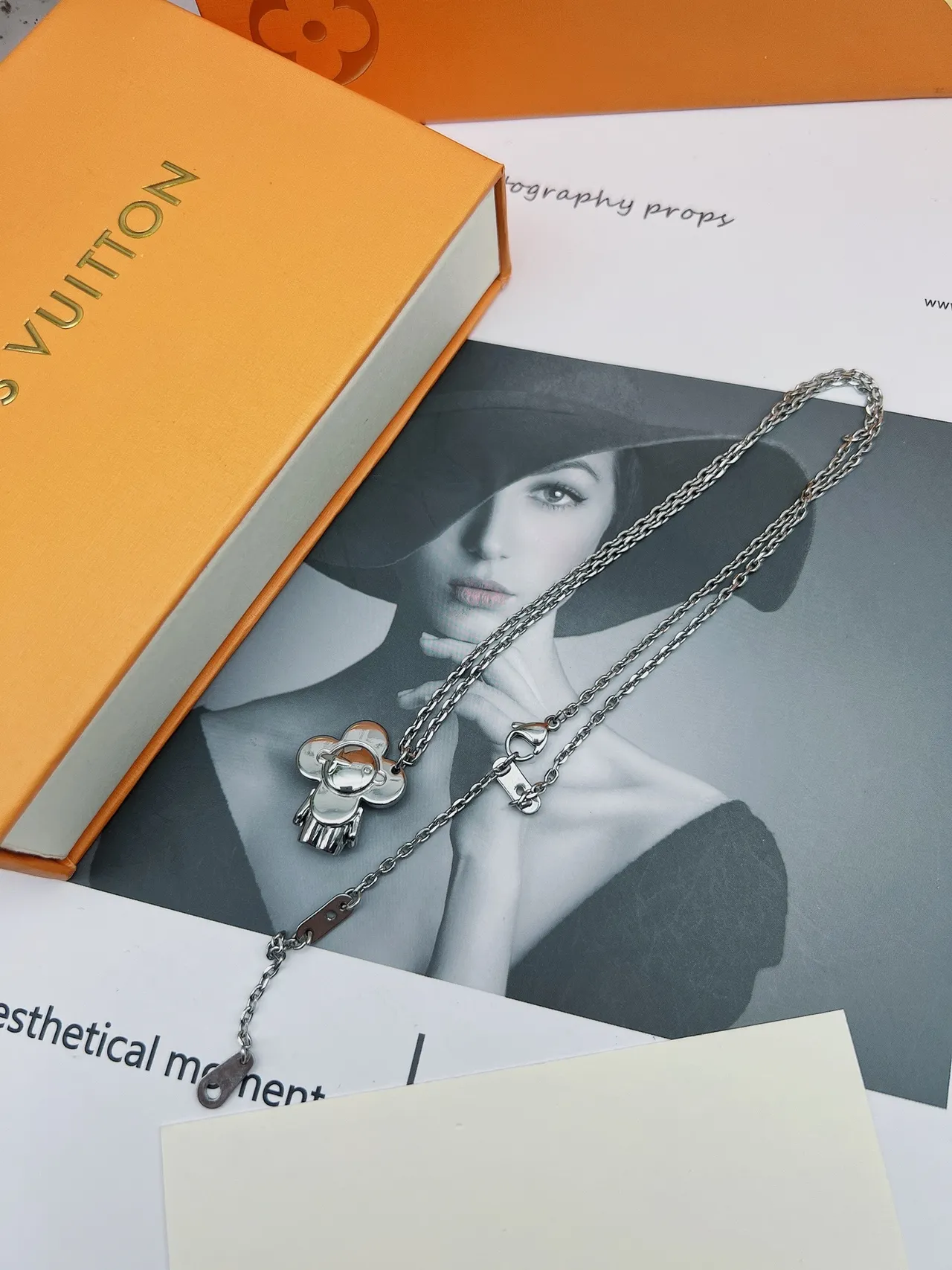 Louis Vuitton Flower Lock Silver-Tone Floral Pendant Necklace 5