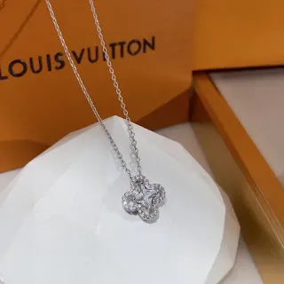 Louis Vuitton Four-Leaf Clover Pavé Crystal Pendant Necklace