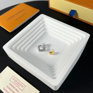 Louis Vuitton Geometric Screw-Accented Square Stud Earrings
