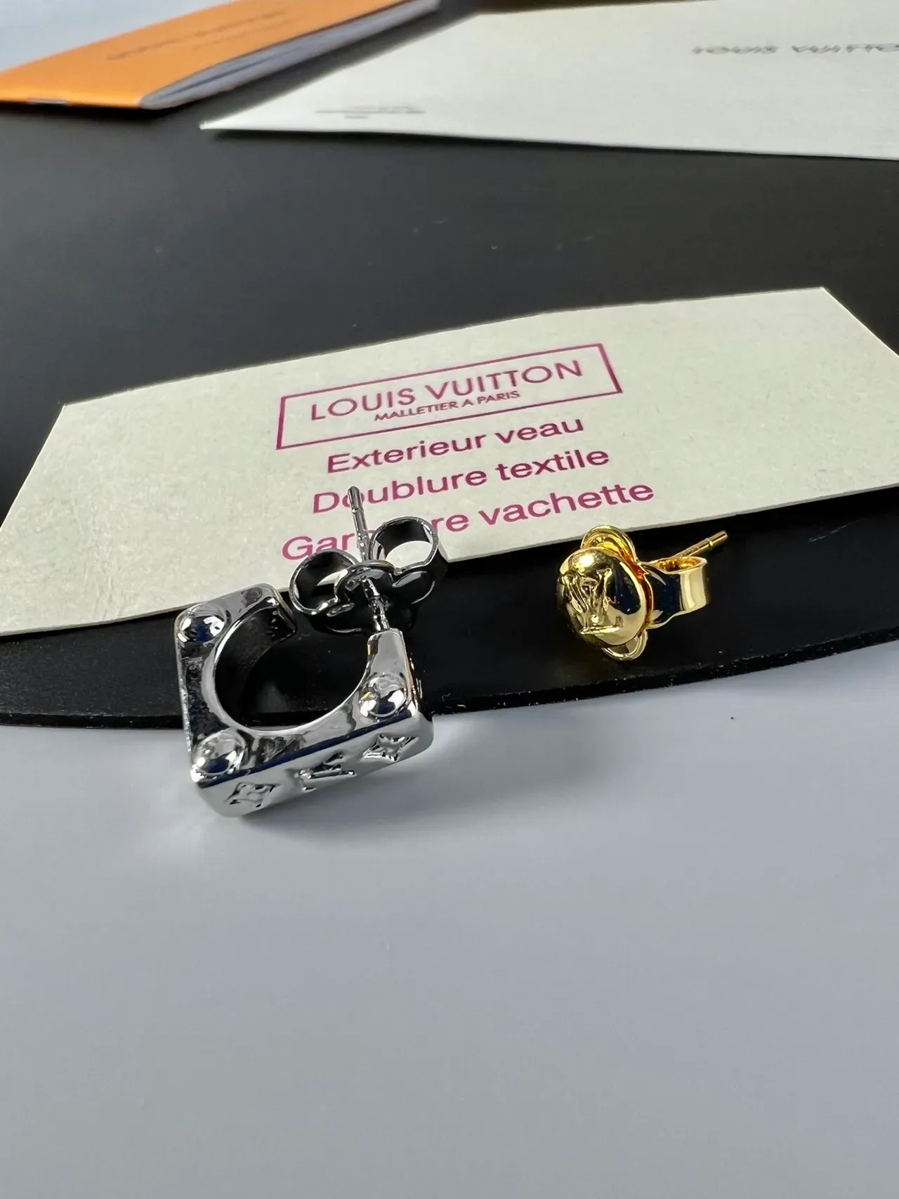 Louis Vuitton Geometric Screw-Accented Square Stud Earrings 6