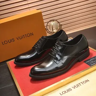 Louis Vuitton Glossy Black Cap Toe Oxford Shoes