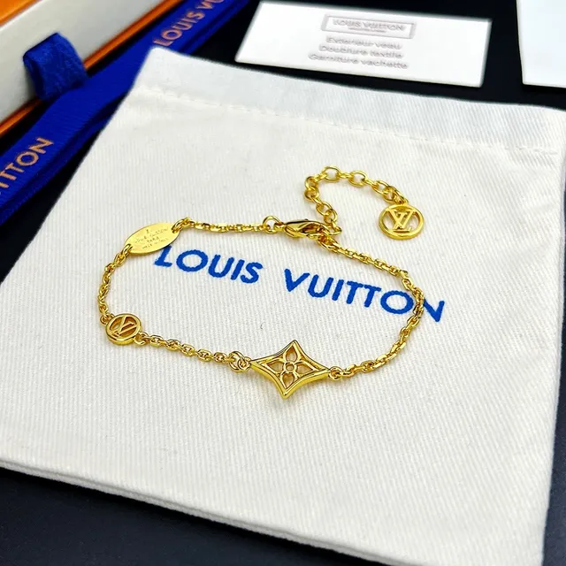 Louis Vuitton Bracelet Chaîne Maillons Or Quatrèfoil Fleur Centre 2