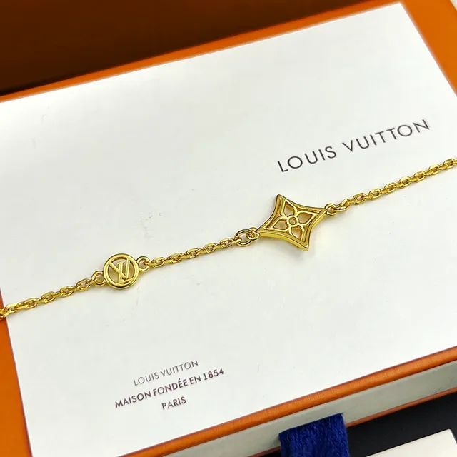 Louis Vuitton Bracelet Chaîne Maillons Or Quatrèfoil Fleur Centre 3