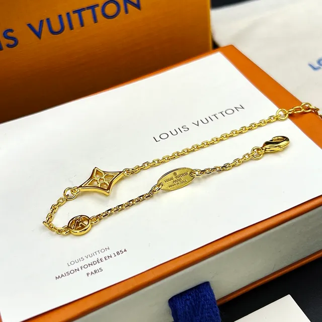 Louis Vuitton Bracelet Chaîne Maillons Or Quatrèfoil Fleur Centre 5