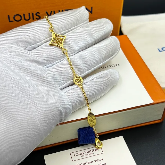 Louis Vuitton Bracelet Chaîne Maillons Or Quatrèfoil Fleur Centre 6