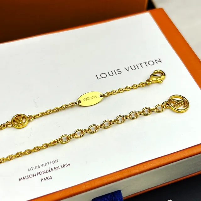 Louis Vuitton Bracelet Chaîne Maillons Or Quatrèfoil Fleur Centre 7