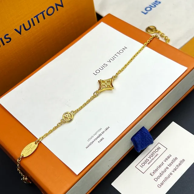 Louis Vuitton Bracelet Chaîne Maillons Or Quatrèfoil Fleur Centre 8