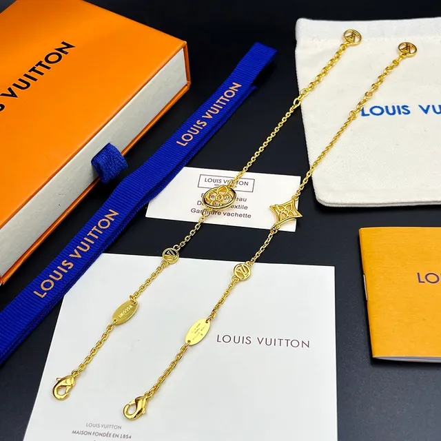 Louis Vuitton Bracelet Chaîne Maillons Or Quatrèfoil Fleur Centre 9