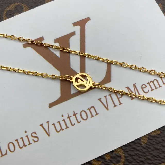 Louis Vuitton Gold Chain V-Shaped Pendant Necklace 4