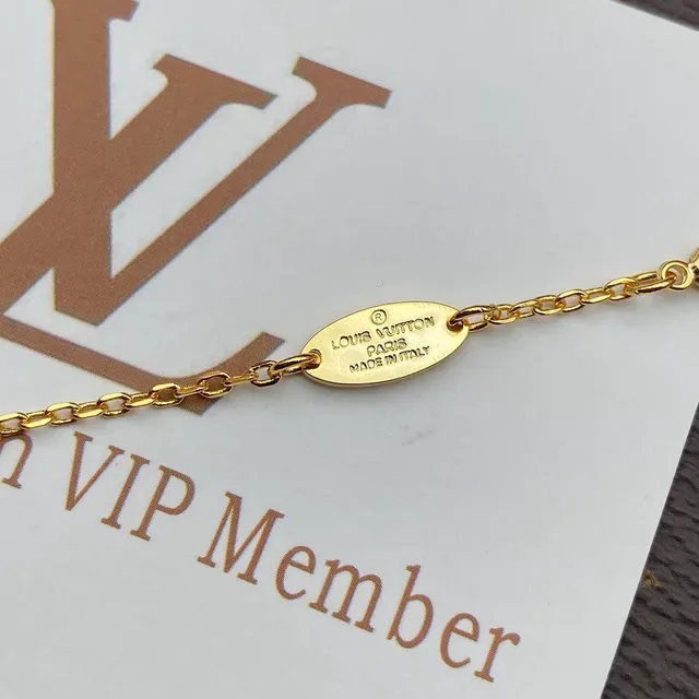 Louis Vuitton Gold Chain V-Shaped Pendant Necklace 6