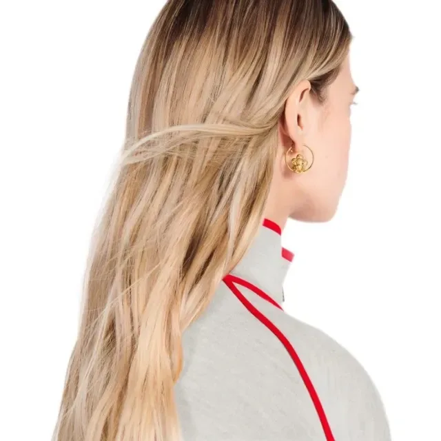 Louis Vuitton Gold Floral Hoop Earrings 6