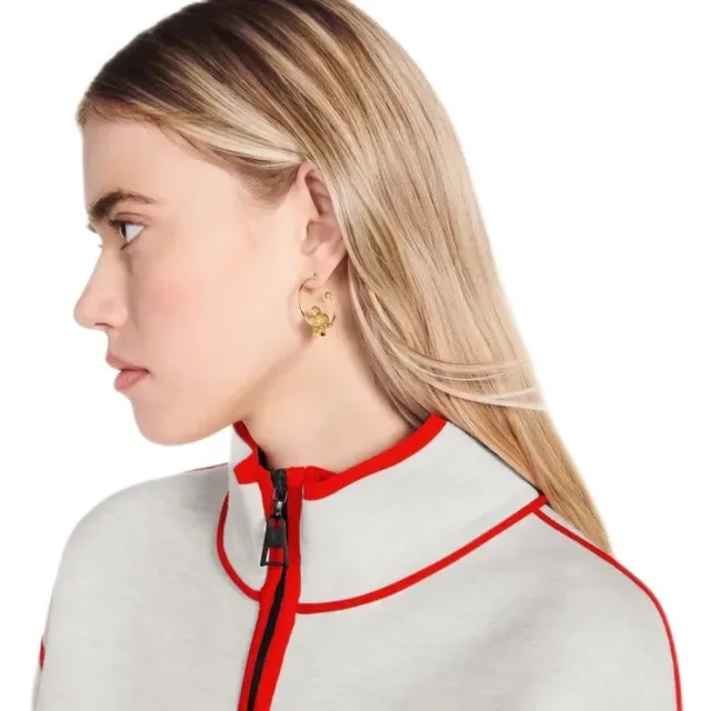 Louis Vuitton Gold Floral Hoop Earrings 7