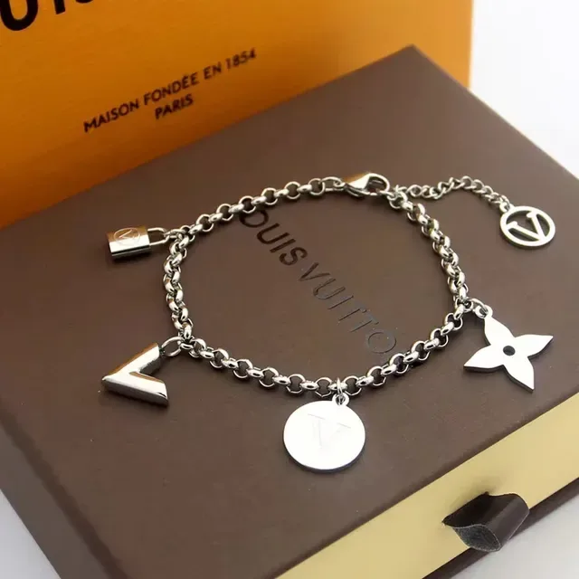 Louis Vuitton Gold Silver Chain-Link Mixed Metallic Bracelet 4
