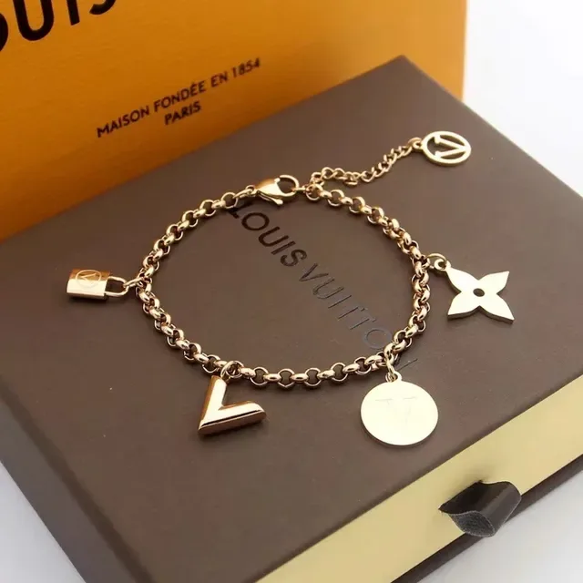 Louis Vuitton Gold Silver Chain-Link Mixed Metallic Bracelet 5