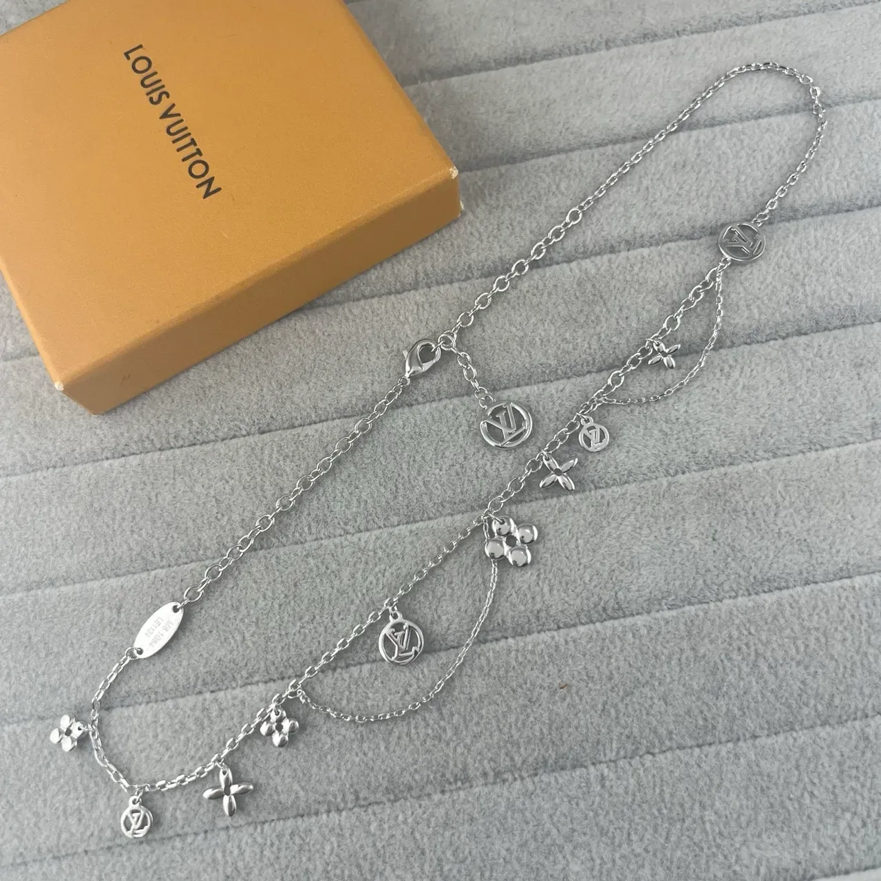 Louis Vuitton Gold Silver Multi-Charm Layered Chain Bracelet 3