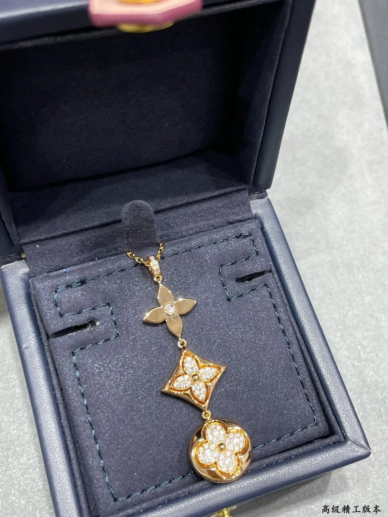 Louis Vuitton Gold Silver Pavé-Crystal Necklace 4