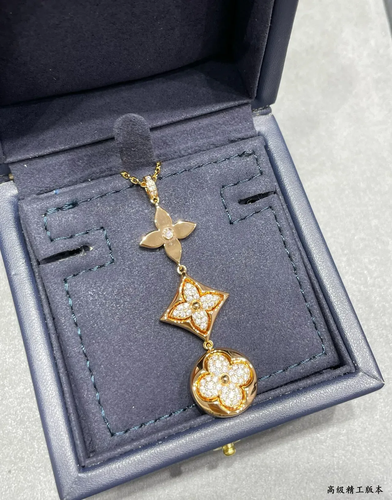 Louis Vuitton Gold Silver Pavé-Crystal Necklace 7
