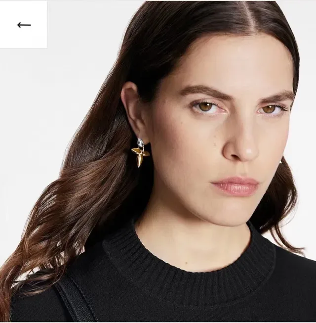 Louis Vuitton Gold-Tone Floral Drop Earrings 2