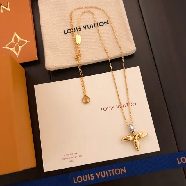 Louis Vuitton Gold-Tone Floral Drop Earrings 5