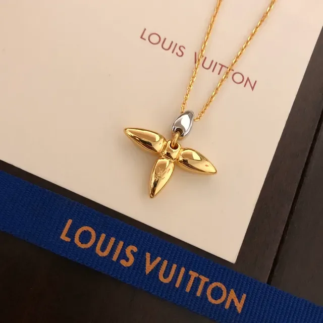 Louis Vuitton Gold-Tone Floral Drop Earrings 6