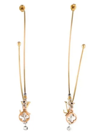 Louis Vuitton Gold-Tone Multi-Charm Hoop Earrings 8