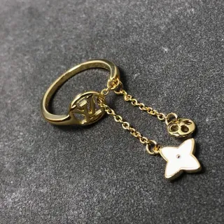 Louis Vuitton Gold White Monogrammed Ring