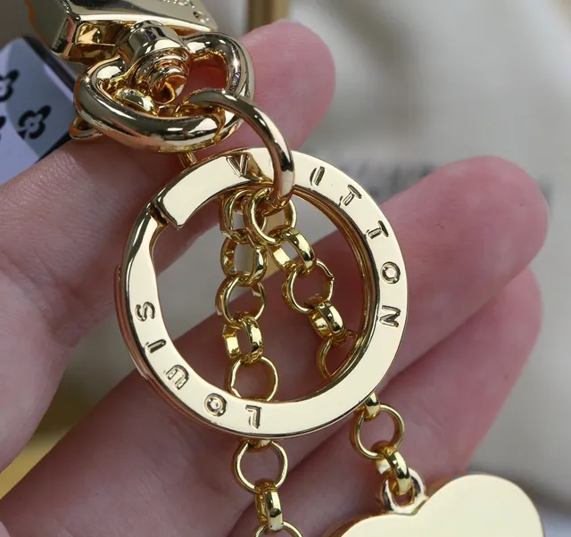 Louis Vuitton Heart Keyholder Gold Pink Metal Enameled Charm Bracelet 3