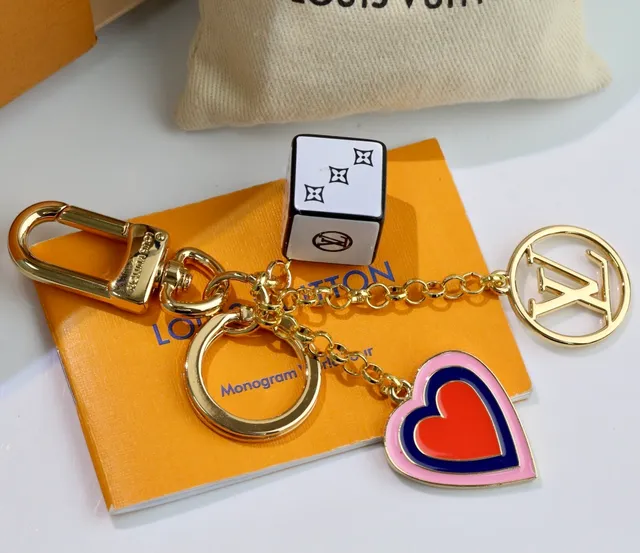 Louis Vuitton Heart Keyholder Gold Pink Metal Enameled Charm Bracelet 4