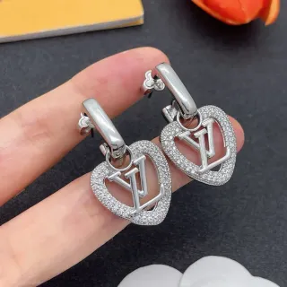 Louis Vuitton Heart Monogram Pavé Crystal Earrings