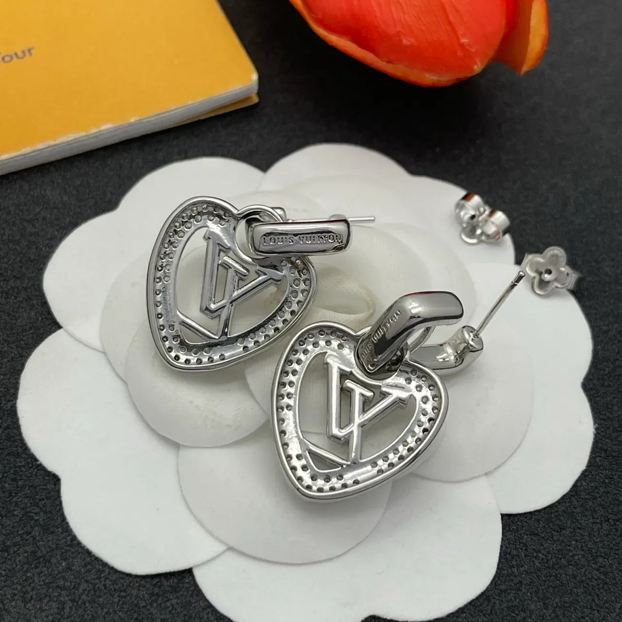 Louis Vuitton Heart Monogram Pavé Crystal Earrings 3
