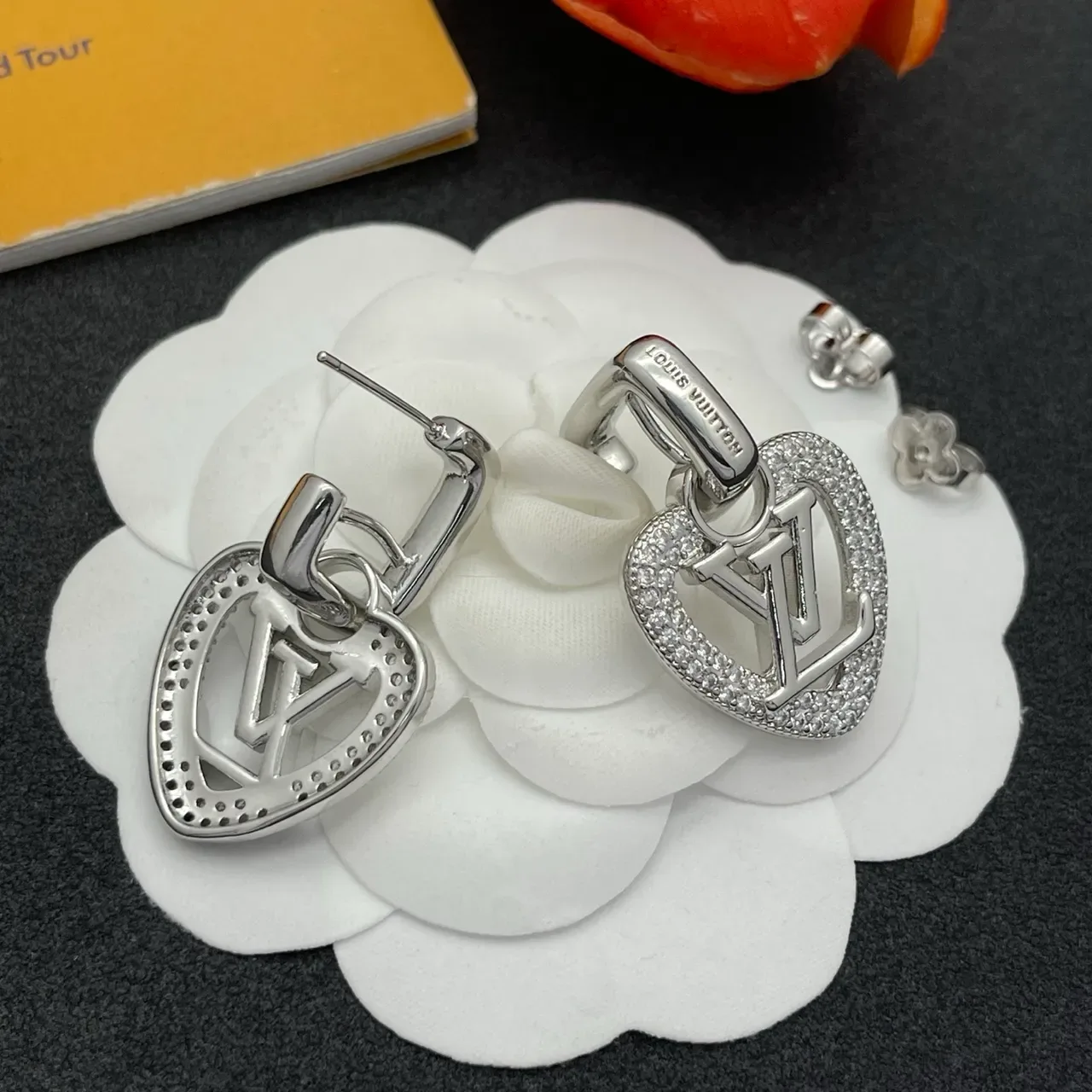 Louis Vuitton Heart Monogram Pavé Crystal Earrings 4