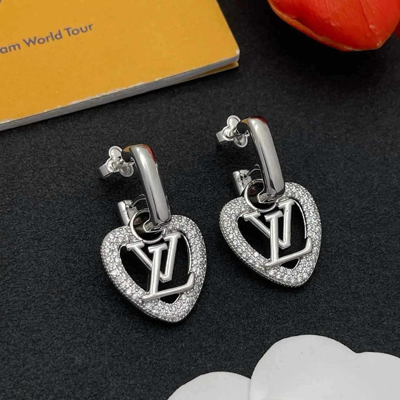 Louis Vuitton Heart Monogram Pavé Crystal Earrings 7