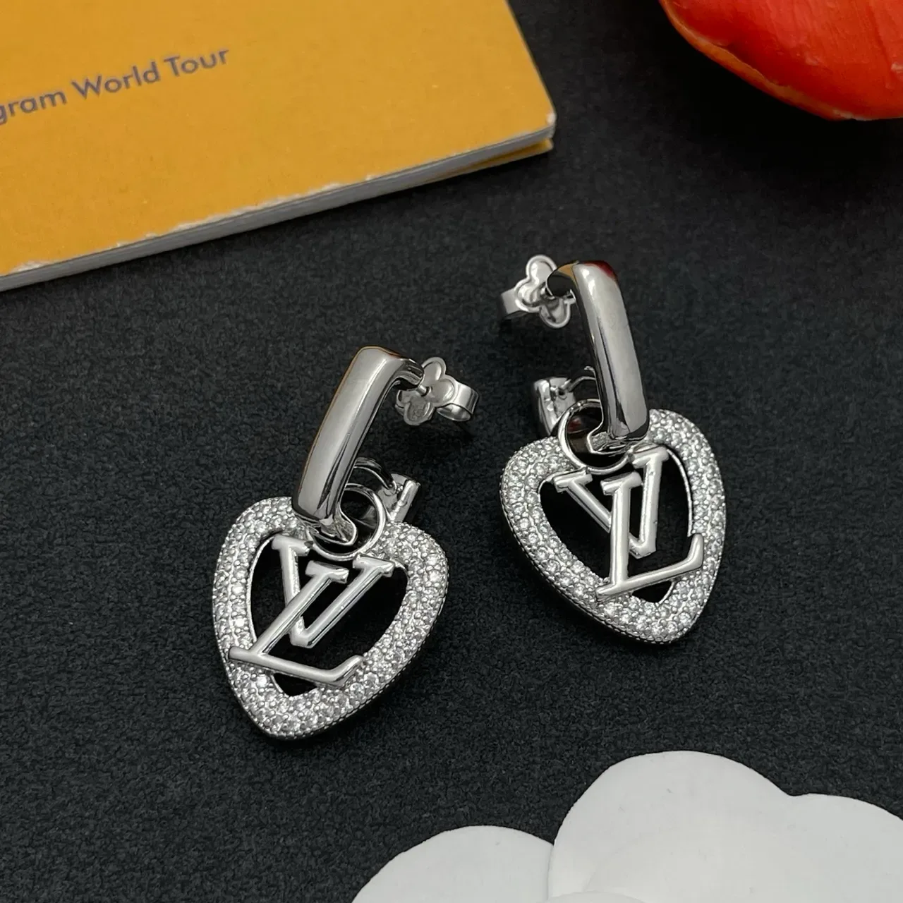 Louis Vuitton Heart Monogram Pavé Crystal Earrings 8