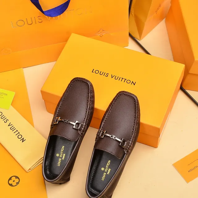 Louis Vuitton Horsebit 1955 Brown Textured Leather Loafers 4