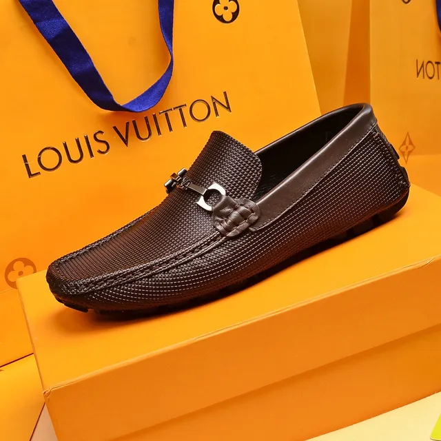 Louis Vuitton Horsebit 1955 Brown Textured Leather Loafers 6
