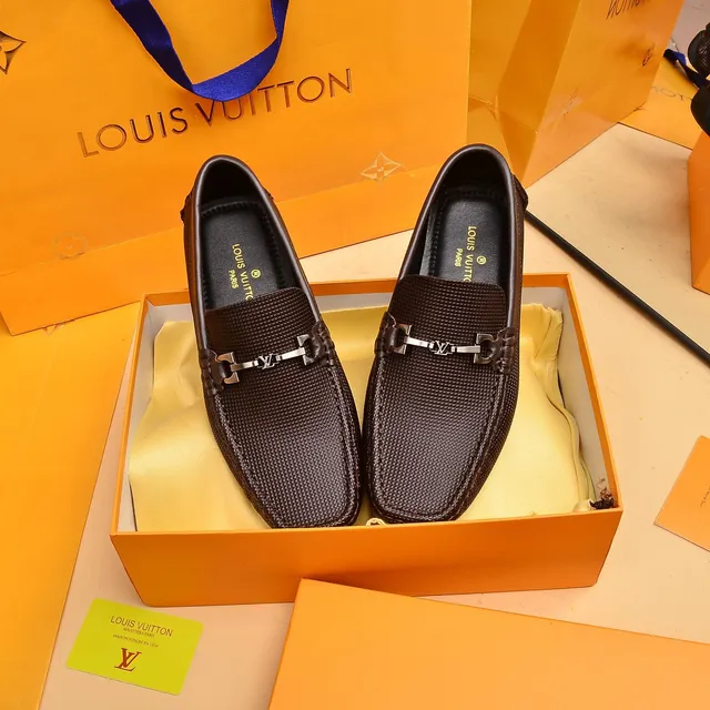 Louis Vuitton Horsebit 1955 Brown Textured Leather Loafers 8