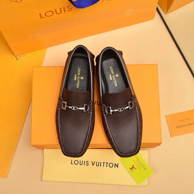 Louis Vuitton Horsebit 1955 Brown Textured Leather Loafers 9