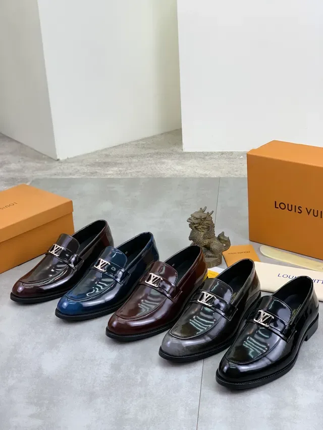 Louis Vuitton Loafer Burgundy Black Patent Leather LV Buckle Strap Loafer 2