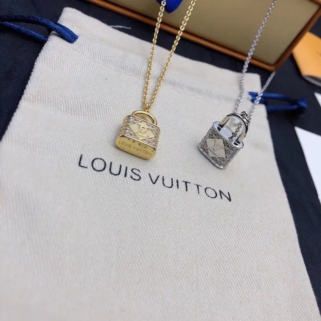 Louis Vuitton Lock It Crystal-Embellished Lock Pendant Necklace 2