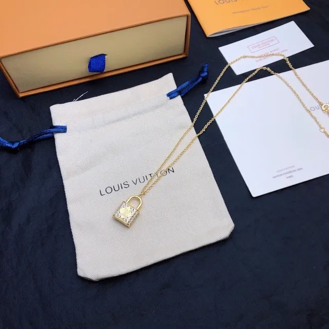 Louis Vuitton Lock It Crystal-Embellished Lock Pendant Necklace 4