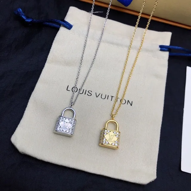 Louis Vuitton Lock It Crystal-Embellished Lock Pendant Necklace 5