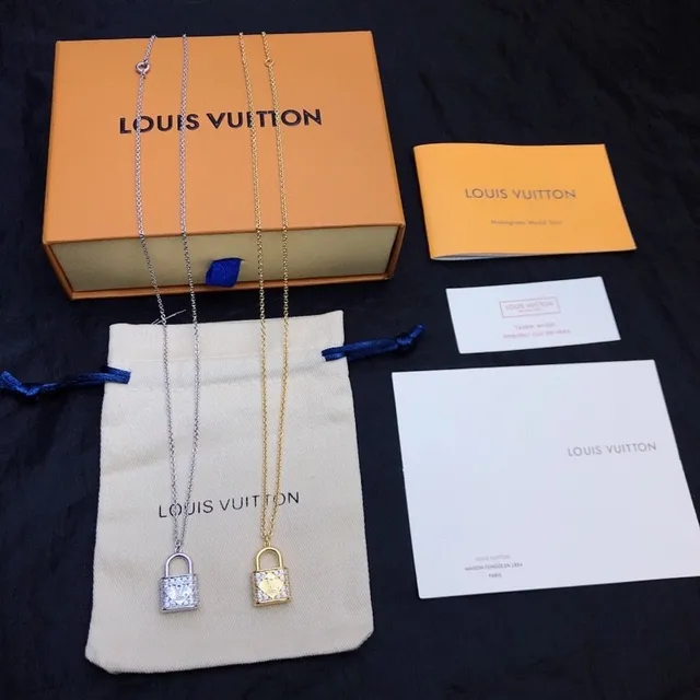 Louis Vuitton Lock It Crystal-Embellished Lock Pendant Necklace 6