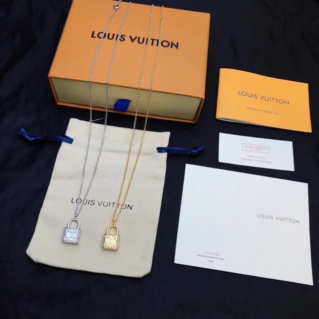 Louis Vuitton Lock It Crystal-Embellished Lock Pendant Necklace 7