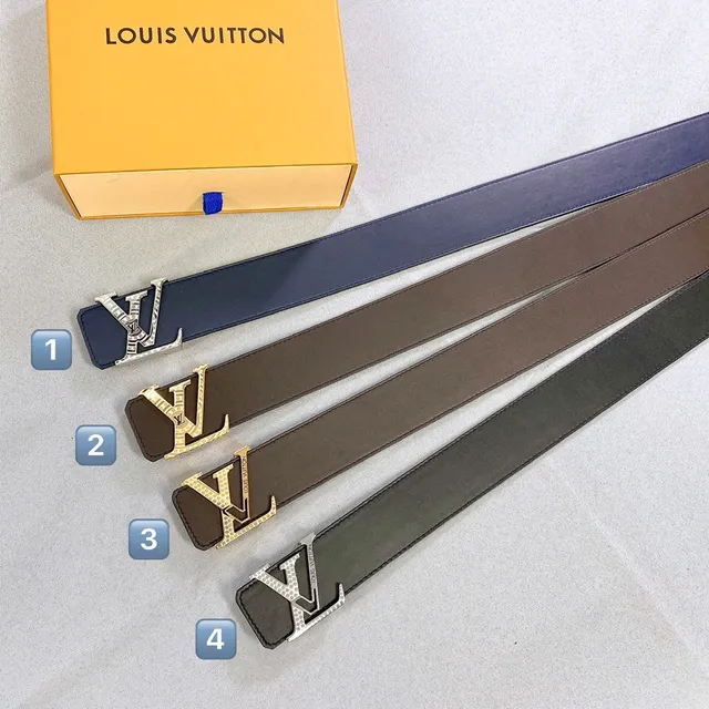 Louis Vuitton LV Belt Black Leather Gold-Tone Turnlock Buckle Leather Belt 6