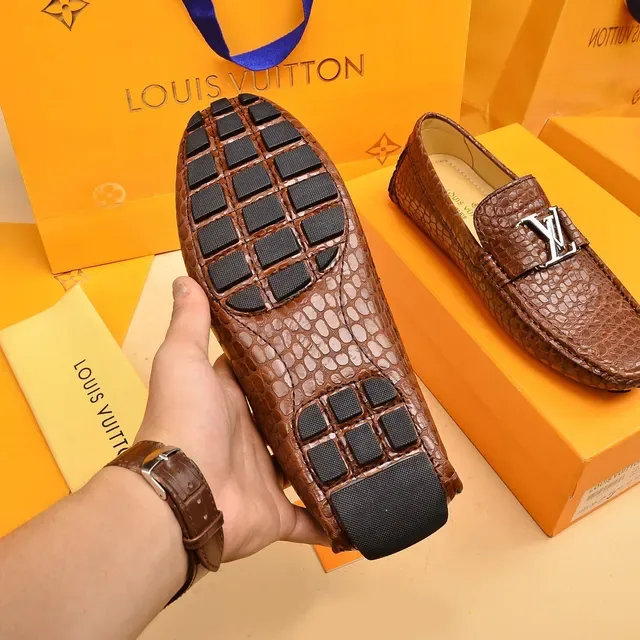 Louis Vuitton LV Buckle Loafer Brown Crocodile-Embossed Leather Loafers 4