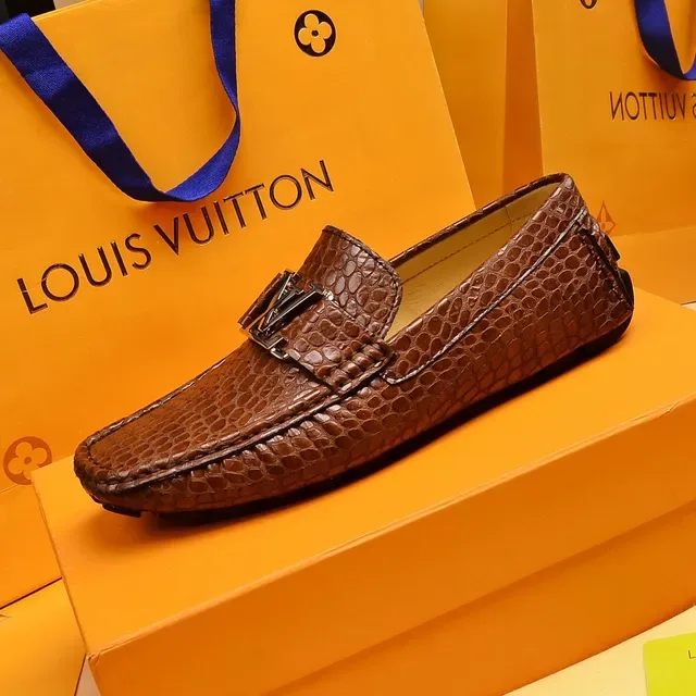 Louis Vuitton LV Buckle Loafer Brown Crocodile-Embossed Leather Loafers 5