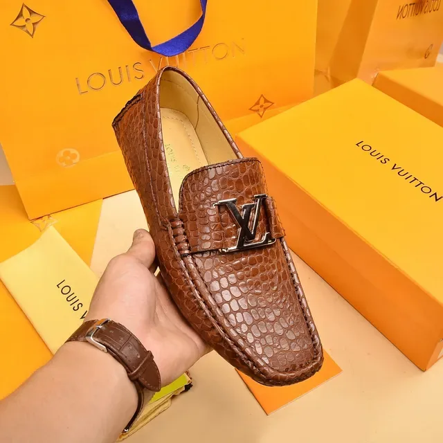 Louis Vuitton LV Buckle Loafer Brown Crocodile-Embossed Leather Loafers 6