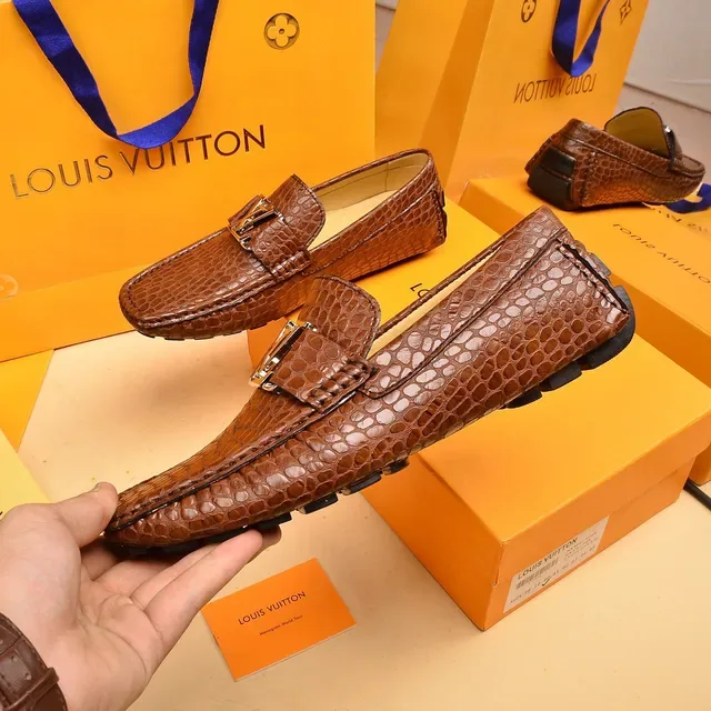 Louis Vuitton LV Buckle Loafer Brown Crocodile-Embossed Leather Loafers 7