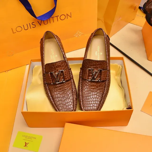 Louis Vuitton LV Buckle Loafer Brown Crocodile-Embossed Leather Loafers 8