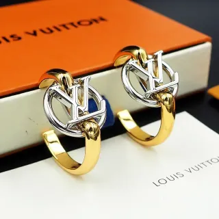 Louis Vuitton LV Circle Two-Tone Gold and Silver Hoop Earrings